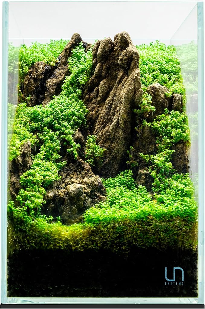 UNS Ultra Clear Rimless Tank - 3.1GAL | 12L - 7.87x7.87x11.81 | 20x20x30 CM, 5mm Glass Thickness, Leveling Mat Included - Low Iron, High Clarity Fish Tank w/ 45° Mitered Edge - [20T]