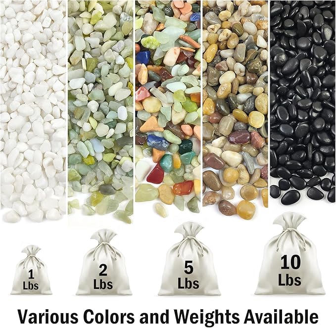 FANTIAN 5 lbs Jade Pebbles for Indoor Plants,1/4 inch Polished Gravel Rocks for Plants, Succulents, Cactus, Vases, Terrarium and Outdoor Gardening