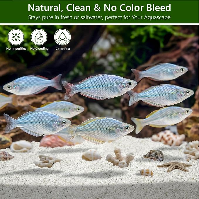 NUPICK 0.4-0.8mm White Aquarium Sand, 3lbs Substrate for Fish Tank, Garden | Decorative Fish Tank Sand for Plants, Aquarium Gravel Substrate for Terrarium, Vase Filler, Crafts, Reptiles, Candle, Cactus