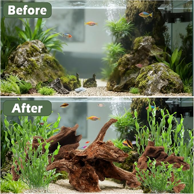 3PCS 8" Natural Driftwood for Aquarium & Reptile Tank, 7–8 Inches Unique Wood Decor for Fish Tank, Turtles, Lizards, Snakes, Natural Driftwood for Home Decor