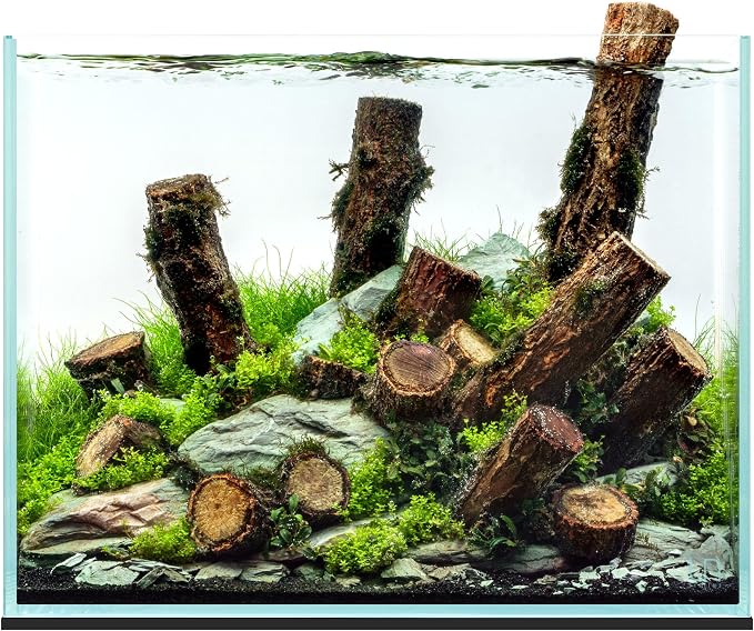 Ultum Nature Systems Ultra Clear Rimless Aquarium - Low Iron Glass Fish Tank with 45° Mitered Edges, 5mm-12mm Thick, Leveling Mat Included (3T, Tall, 3.4 Gallon)