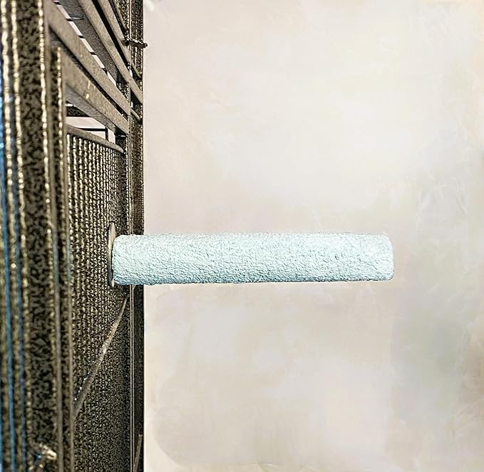 Polly's Pastels Nail Trimming & Beak Conditioning Safety Perch for Cockatiels, Cockatoos, Macaws, Parakeets, Budgies, Parrots and All Other Birds (Blue, Small-1" Dia. x 6" Long)