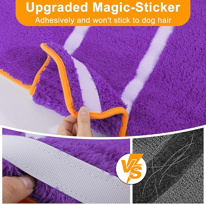 Bienbee Dog Bathrobe, Quick Drying Super Absorbent Dog Robes for After Bath, Warm Keeping Dogs Towel, Dogs Bath Supplies, Dark Purple L