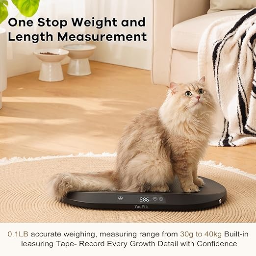YauYik Baby Scale, Pet Scale for Weighing, 0.1Pecision Accurate Digital Scale for Baby, Cat, Puppy and Small Animals, 59-inch Height Measurement, LED Display, with Hold Function, Up to 88lbs