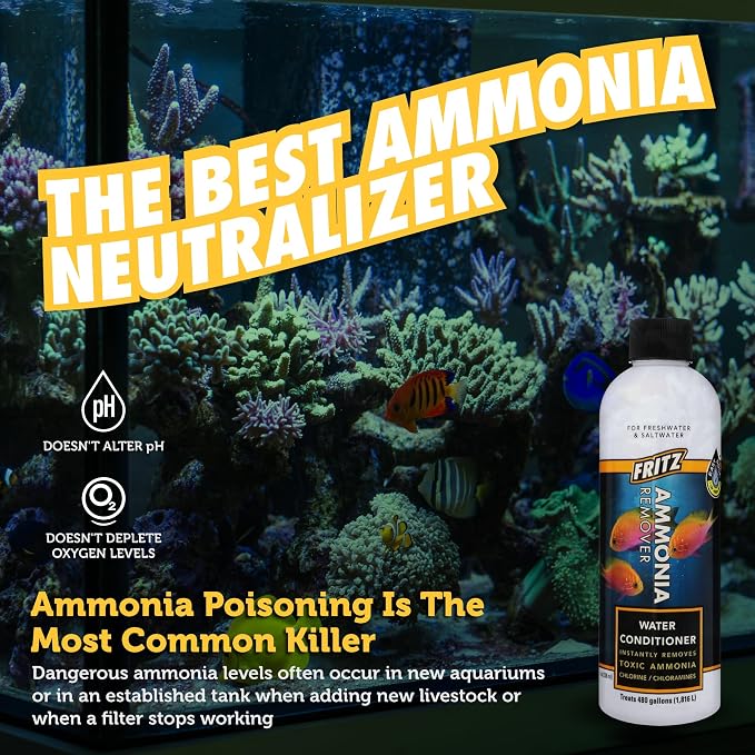 Fritz Aquatics ACCR Water Conditioner Instantly Removes Toxic Ammonia/Chlorine & Chloramines for Fresh & Salt Water Aquariums (8-Ounce)