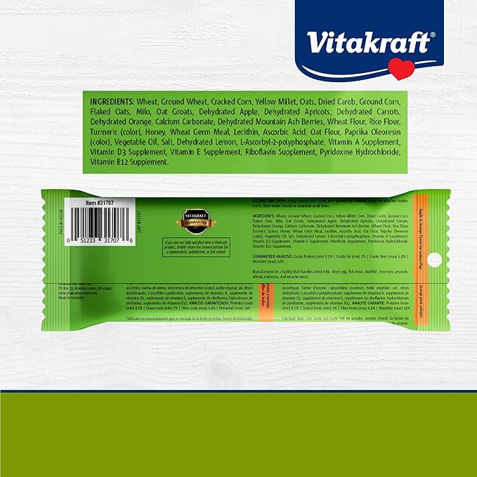 Vitakraft Crunch Sticks Guinea Pig Treat - Apple and Orange Flavor – Triple Baked for Extra Crunch – Natural Wood Chew Center with Cage Clip Holder – Added Vitamins and Minerals – 2 Sticks - 3.5 Oz