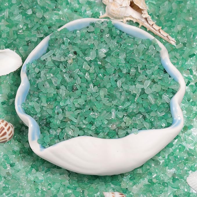 1LB Crystal Chips Stone Green Aventurine 3-5mm Mini Decorative Rock | Crushed Crystal Quartz Bulk,Irregular Polished Rocks for Fish Tank,Vases Filler,Succulent Plants Decor,Aquarium Gravel Rocks