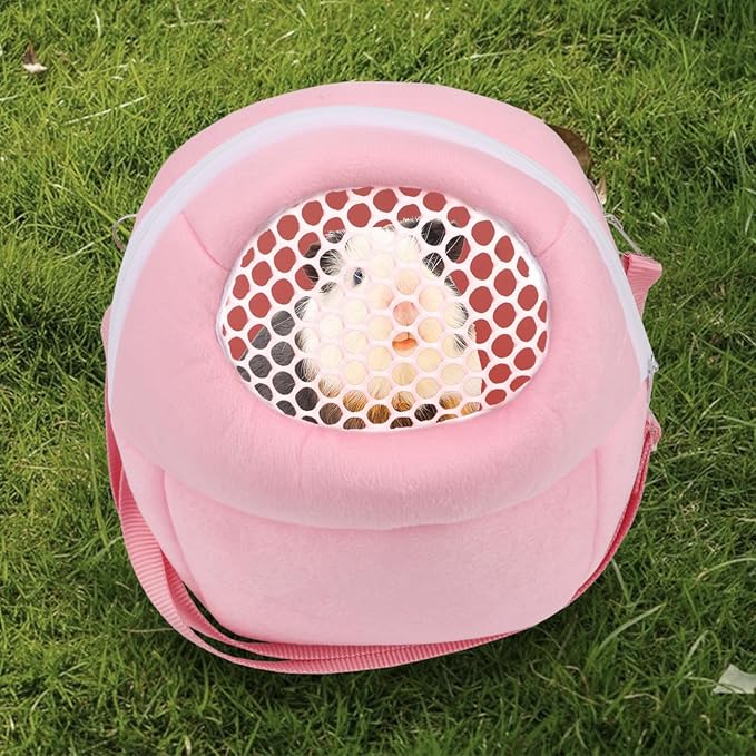 Hypeety Pet Carrier Bag Pet Sling Carrier Backpack Portable Travel Backpack Breathable Outgoing Bag bonding Pouch for Small Pets Hedgehog Hamsters Sugar Glider Chinchilla Guinea Pig (Pink)