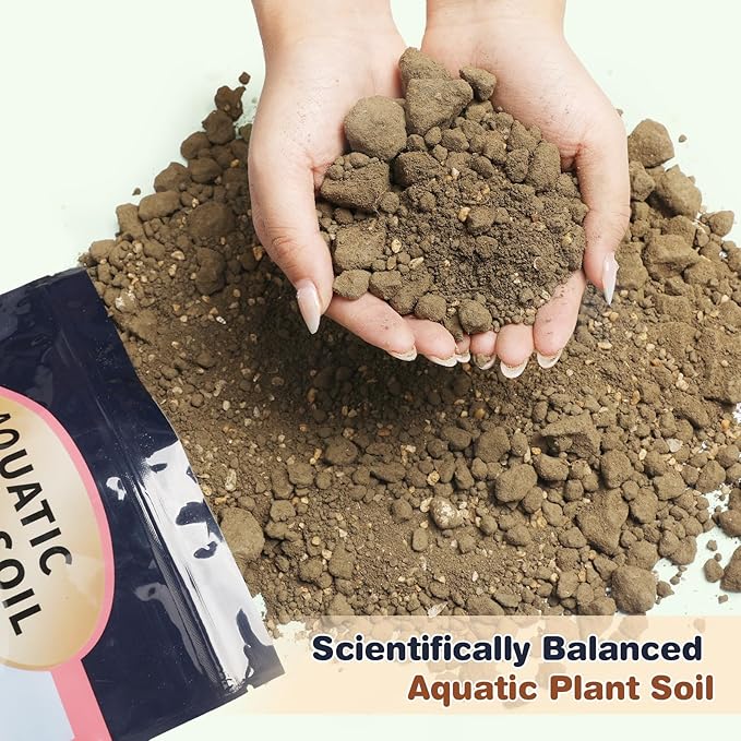 Aquatic Plant Soil & Aquarium Soil, Natural Organic Substrate for Water Plants - Safe for Fish, Nutrient-Rich Clay Base for Lotus & Water Lily (AquaticSoil, 3.3 LBS)
