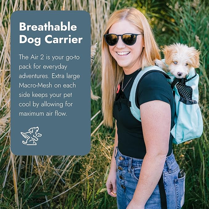 K9 Sport Sack Air 2 - Medium, Jet Black - Ideal for Dogs with 17-19” Back Length - Durable, Breathable Backpack-Style Carrier - Perfect for Walks, Short Hikes & Public Transportation