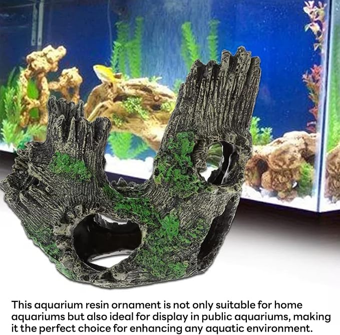 1 Pcs Aquarium Resin Driftwood Decor | Natural Sunken Wood‑Style Fish Tank Hideout Cave Non‑Toxic Decor for Terrarium Paludarium