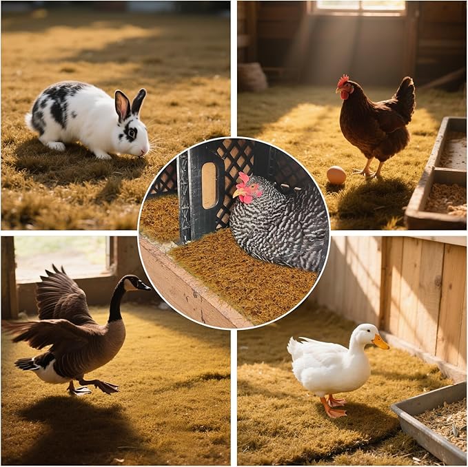 6 Pcs Washable Chicken Nesting Pads,Chickens Nesting Box Pads Chickens Nesting Pads Artificial Grass Rug Reusable Hens Nest Boxes Pad Chicken Coop Bedding for Laying Eggs (12 x 12 x 0.78 Inches)