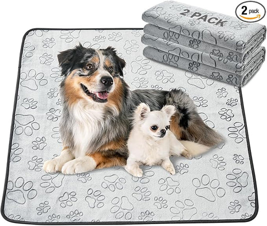 Qeils Reusable Puppy Pads, 2 Pack Washable Pee Pads for Dogs, Non Slip Wee Wee pad, Absorbent and Leakproof Training Mats for Potty, Crate, Playpen, Bed, Sofa, 41"x 41"