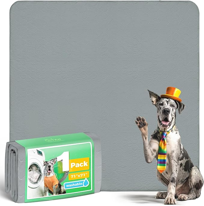 FXW Washable Pee Pads for Dogs, Puppy Pads with Super Absorbent, Specifically Designed for FXW Rollick/Homeplus 32inch 8 Panels Dog Playpen, 71" Square, Gray, 1 Pack