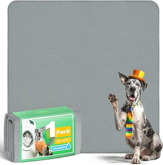FXW Washable Pee Pads for Dogs, Puppy Pads with Super Absorbent, Specifically Designed for FXW Rollick/Homeplus 32inch 8 Panels Dog Playpen, 71" Square, Gray, 1 Pack