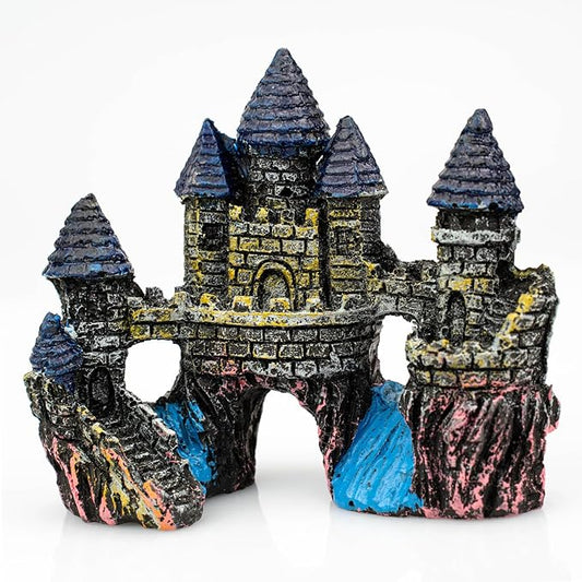Fish Tank Decorations,Vintage Castle Cave Hideouts & Resin Aquarium Decorations,Fish Tank Accessories, Safe for Betta Fish