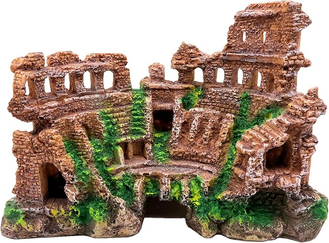 M2cbridge Antique Roman Column Ruins European Castle Aquarium Decorations Fish Tank Hideout Rocks (Roman Column Ruins)