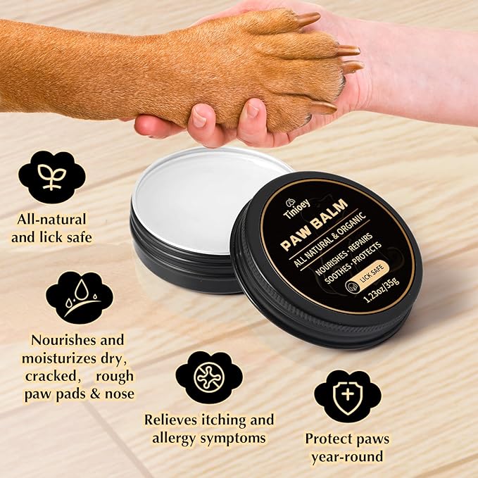 All-Natural Dog Paw Balm for Dogs & Cats | 3 Pack Dog Nose Balm for Dry Nose | Snout Soother for Dogs | Dry Cracked Dog Nose Moisturizer | Dog Nose Butter Dogs Need (1.23oz *3)