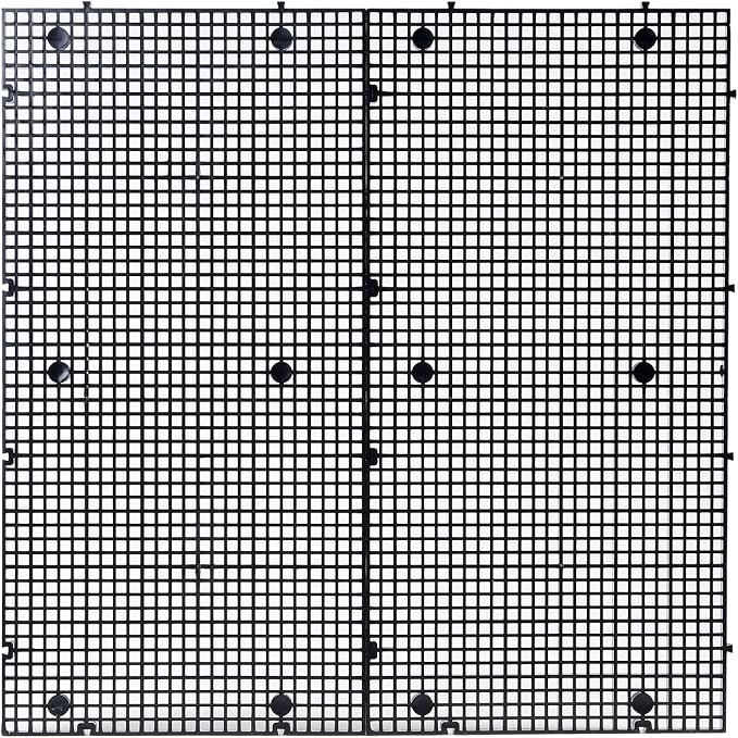 Aquarium Grid Isolate Board Divider Fish Tank Bottom Black Filter Tray Plastic Crate (8pcs Black)