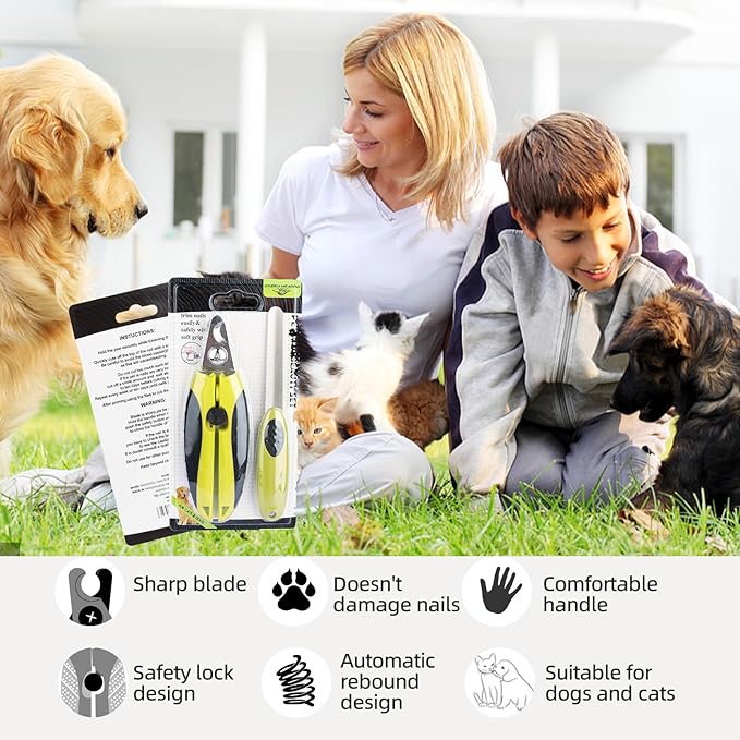 Green Dog Nail Clipper&File Set Plier Style Dog Claw Clippers with Safety Guard Heavy-Duty Dog Toenail Clippers Professional Pet Nail Trimmers for Small Medium Large Dogs and Cats