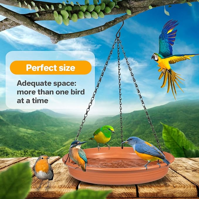 Hanging Bird Bath Hanging Bird-Feeder - CARGEN Garden BirdBath Tray Wildlife Feeder Plate Water Bowl or Water Bowl for Outdoors Garden Patio Decoration