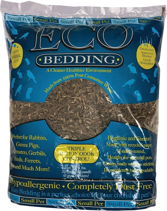 ECO BEDDING 99% Dust Free Paper Bedding for Small Animals, Odor Control, 3 lb (Expands to 60 L)