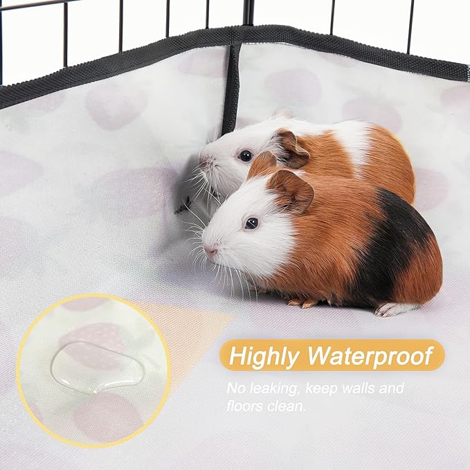 Guinea Pig Cage Liner，Washable Waterproof Oxford Cloth Cage Liners for Small Animals,Hamster Chinchilla Hedgehog Rabbit And Other Small Animals Not Include Cage (C&C 1x2(12x24 inches), Strawberries)