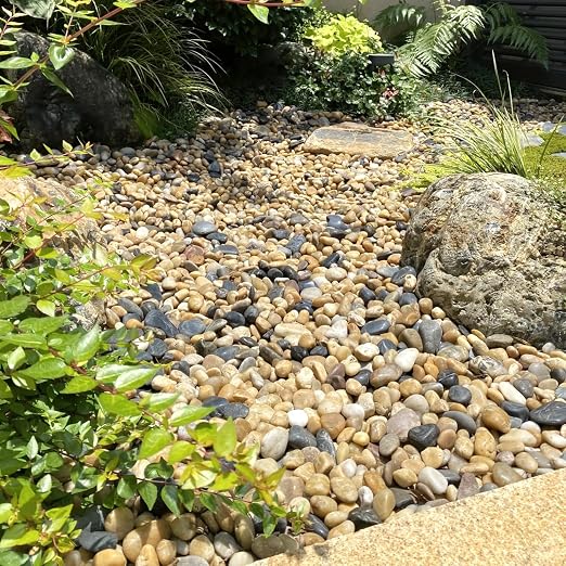 Fish Tank Gravel, 5/8 Inch Polished River Rocks Decorative Pebbles for Aquarium, Landscaping, Plant Decor & Vase Fillers,Natural Polished Stones for Fish Tank,Garden-3LB