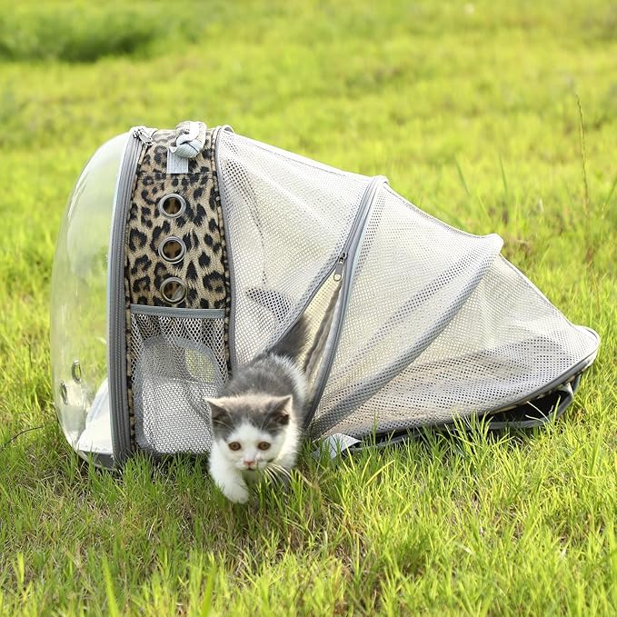 Pet Carrier Backpack Expandable for Cats and Small Dogs, Breathable Anti-Collapse Design, Airline Approved Travel Backpack for Hiking and Outdoor Use (Back Expandable-Animal)