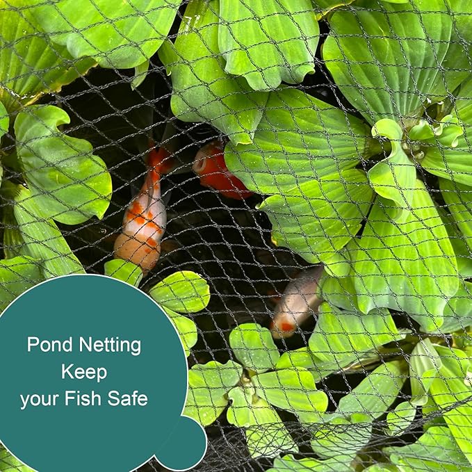 Bird Netting for Garden - 13 x 16.4 FT Heavy Duty Anti Bird Netting Mesh with Ties and Landscape Staples for Vegetable, Fruit Trees & Other Plants, Lasting Against Birds Deer Squirrels and Poultry