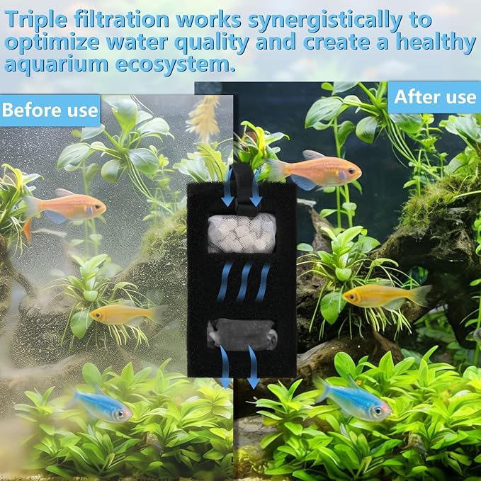 Aquarium Filter Media Set for Fluval SPEC, EVO Betta Flex Desktop Aquarium | Filter Media Replacement Includes Biomax Filter Media, Carbon Filter Refills, Foam Filter, Filter Cord and Cleaning Brushes