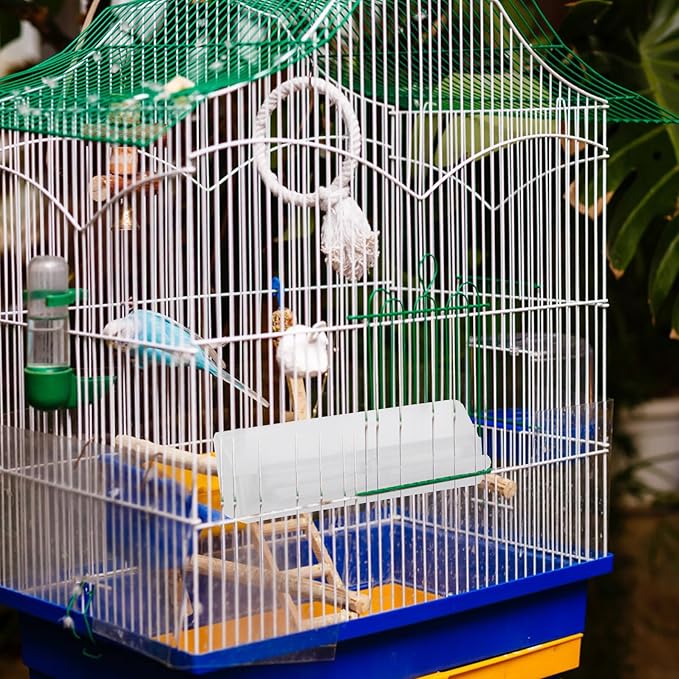 2pcs Automatic Hanging Bird Feeder Seed Tray Outdoor Garden Bird Food Container for Parrot Cockatiel Feeding Supplies