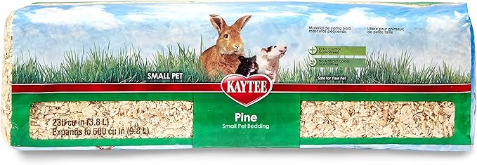 Kaytee Small Animal Pine Bedding For Pet Guinea Pigs, Rabbits, Hamsters, Gerbils, and Chinchillas, 9.8 Liter
