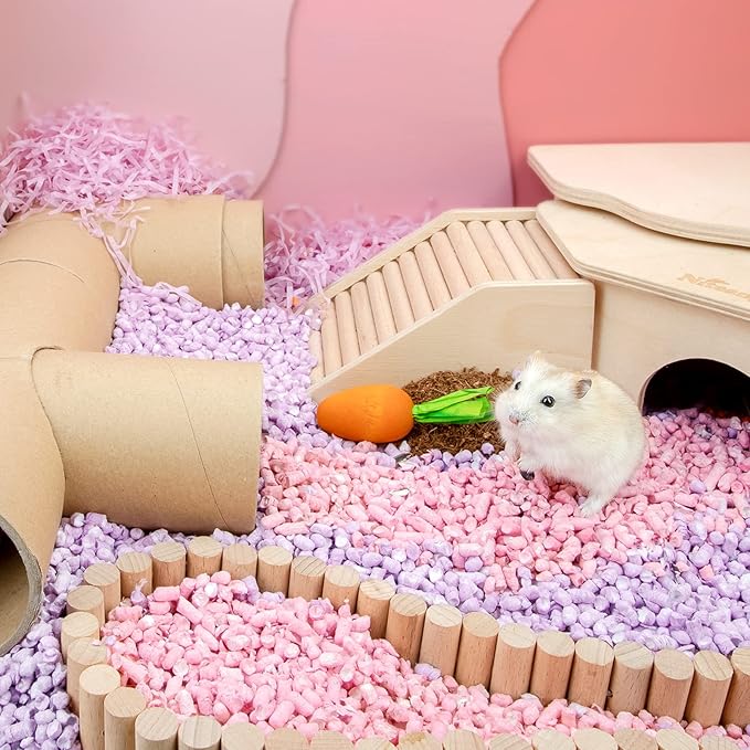 Niteangel Hamster Chew & Decor Toys - for Syrian Dwarf Hamsters Gerbils Mice Lemming Degu or Other Small-Sized Pets (Carrot-Shape (Pack of 6))