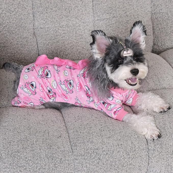 CuteBone Dinosaur Costume Dog Pajamas, Stretchy Spandex Crystal Velvet Sleepwear Coat for Small Dogs, Soft & Warm Pet Outfit Clothes for Cold Weather, Cozy Pullover Design COSP09XS