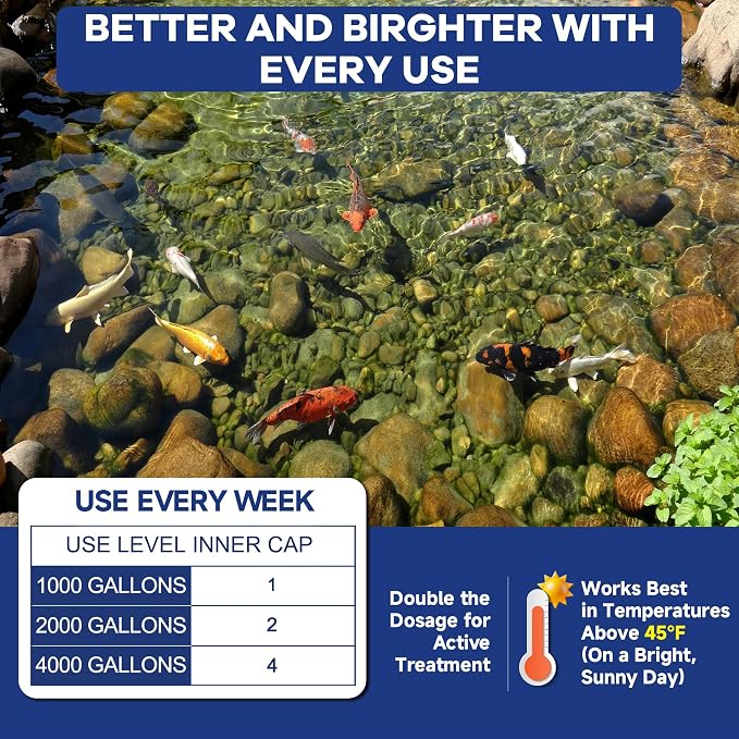 Dr.Raifya's Pond Fresher-Water Clear & Odor Control for Pond & Fountain-5OZ | Natural Enhanced Cleaning Power, Beneficial Bacteria & Enzymes, Improves Water Clarity, Safe for Fish, Birds, Pets & Wildlife