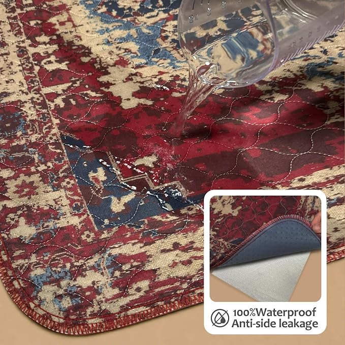 Washable Pee Pads for Dogs, Reusable Puppy Potty Training Pads, Ultra-Absorbent Thick Waterproof Leak-Proof Non-Slip Pads & Mat for Crate, Playpen, Floor, Whelping & Housebreaking , 2 Pack 48"x48"