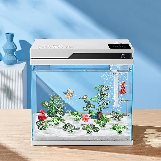 MyLifeUNIT Betta Fish Tank Decor Plants, 10 Pack Silk Aquarium Plants for Fish Tank Decorations, Betta Fish Leaf Pad for Sleeping Resting Hiding Playing