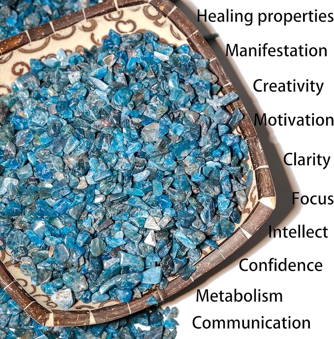 Apatite Crystal Chips Bulk 2lbs, 1800+ Pieces, 5-8mm Natural Gemstones