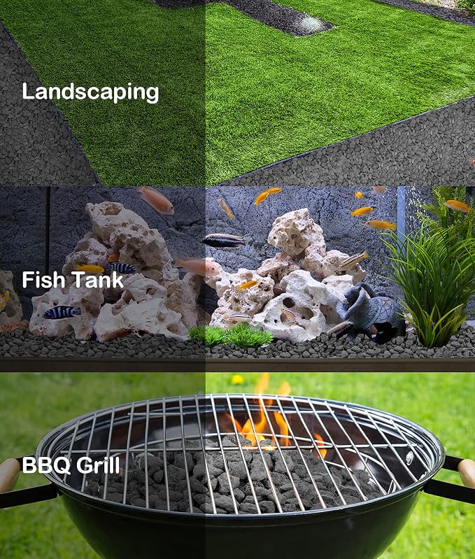 Stanbroil Black Lava Rock Granules 10 lb.Bag (0.8"-1.2") for Fireplaces | Fire Pits, Gas Log Sets