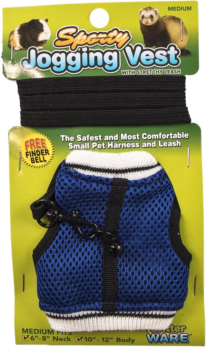 Ware Manufacturing Nylon Walk-N-Vest Pet Harness and Leash for Small Pets, Medium - Colors May Vary