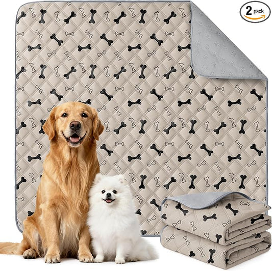 Eterish Reusable Washable Pee Pads for Dogs Large/Extra Large 36'' x 41'' 2 Pack, Absorbent Pet Puppy Dog Training Pads Non-Slip, Waterproof Whelping Potty Pads for Dogs Leak-Proof