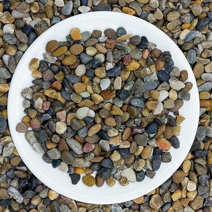 SIDONG 10LB Natural Aquarium Gravel, Small River Rocks for Fish Tank, Garden & Vase Decor - 1/4 Inch Pea Gravel, 4-8mm Polished Stones for Landscaping, Potted Plants, Terrarium