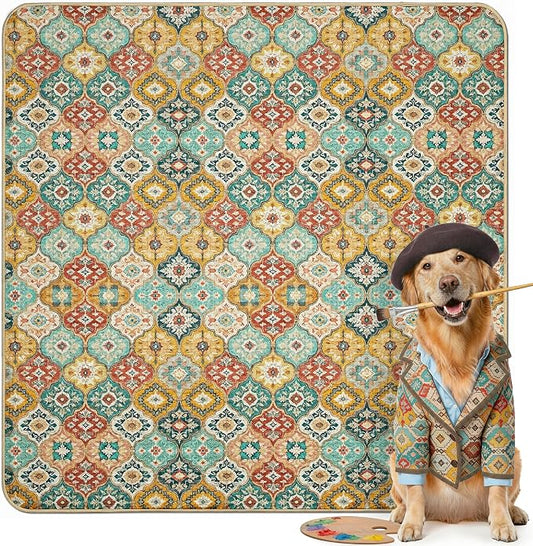 FXW Washable Pee Pads for Dogs, Puppy Pads with Super Absorbent, Specifically Designed for FXW Rollick/Homeplus 24inch 8 Panels Dog Playpen, 63" Square, Beige Gourd, 1 Pack