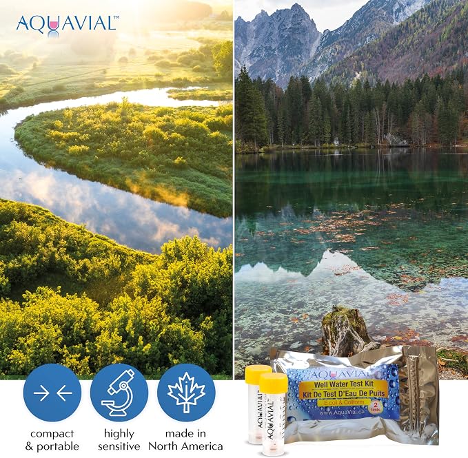 Water Testing Kit 2 Pack - E Coli and Coliform Test for Drinking, Pool, Pond, Lake, Well Quality - Bacteria Tester