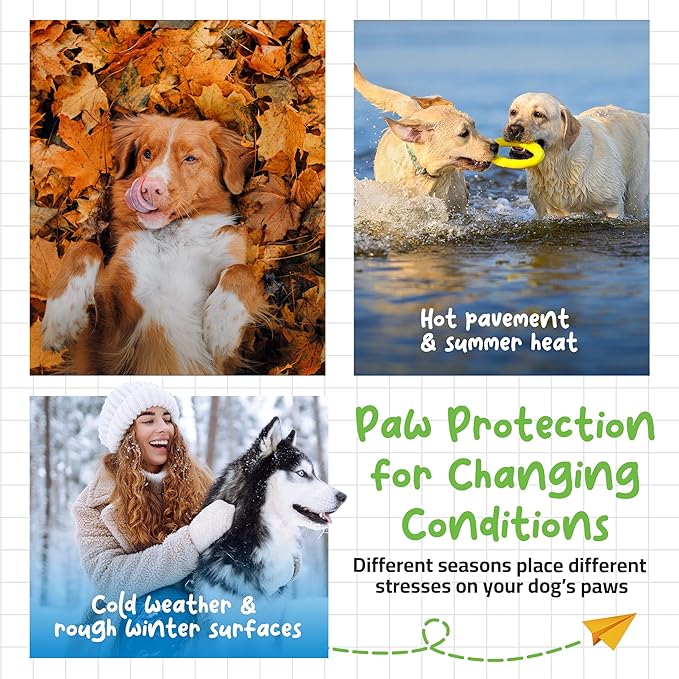 Roll-On Dog Paw Balm - Moisturizer & Soothing Protection from Snow & Hot Pavements - Snout Soother for Dogs - Easy & Fast to Apply, Natural, Non-Toxic, Food-Grade, Lick-Safe Wax