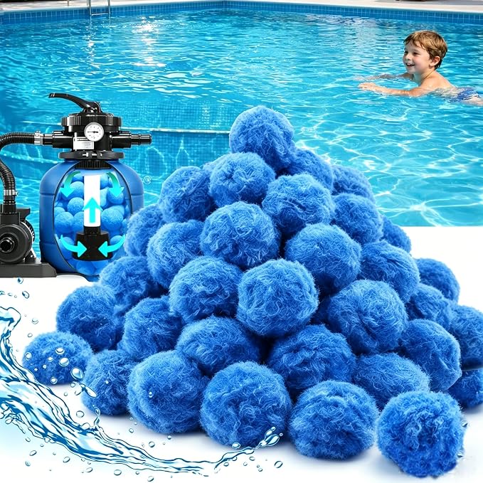 4.5LB Pool Filter Balls for Sand Filter Above Ground Inground Swimming Pool | Reusable Fiber Spheres Filtering Media Replacement to Replace Pool Filter Sand Strainer Cleaner in Sand Pump