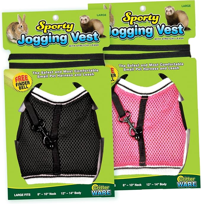 Ware Manufacturing Nylon Walk-N-Vest Pet Harness and Leash for Small Pets, Large - Colors May Vary