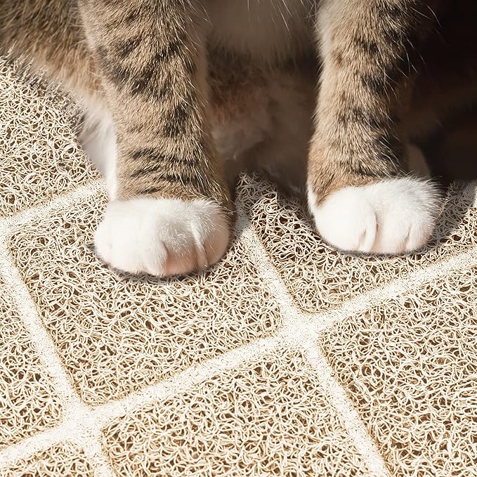 Niubya Premium Cat Litter Mat, Litter Box Mat with Non-Slip and Waterproof Backing, Litter Trapping Mat Soft on Kitty Paws and Easy to Clean, Cat Mat Traps Litter from Box