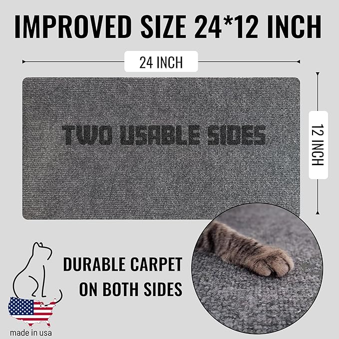 Wall Cat Scratcher – Stops Wall & Corner Scratching – Double-Sided Carpet Wall Mounted Cat Scratcher – Corner Cat Scratcher – Wall Scratchers for Indoor Cats